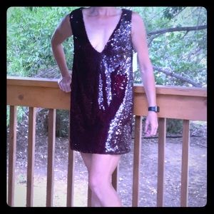 NWT Toni Maroon Sequin Dress Small